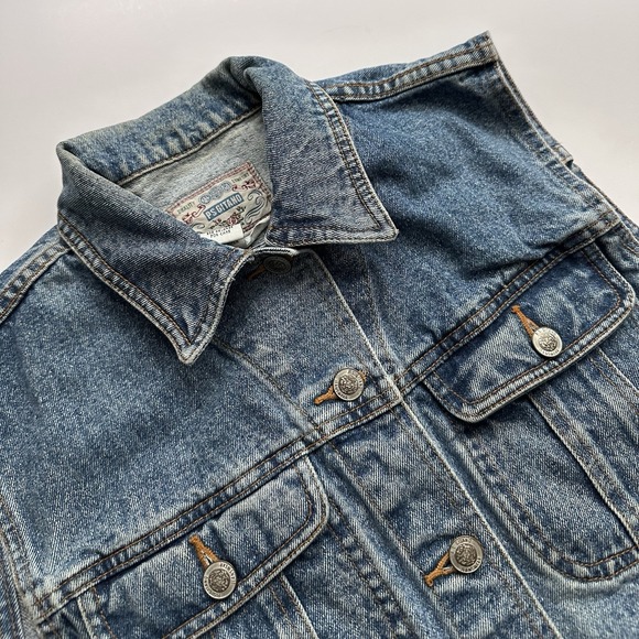 Vintage PS Gitano Jean Jacket Vest 80s Women's Medium Denim Medium Wash - Picture 2 of 7